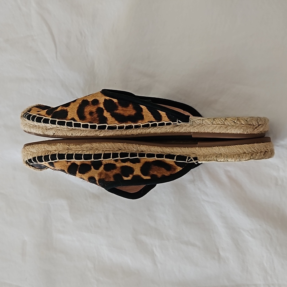 J.CREW Animal Print Hair Calf Espadrille Mule Size 7.5 - Picture 10 of 13